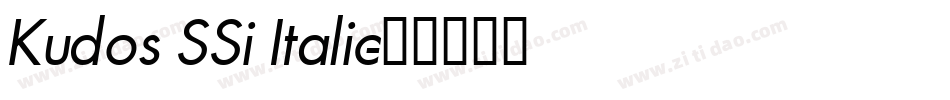 Kudos SSi Italic字体转换